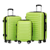 BEIBYE Hartschalen Koffer Trolley Rollkoffer Reisekoffer Zwillingsrollen Kofferset (Grün, Set)