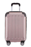 BEIBYE- Hartschalenkoffer Koffer Trolley Rollkoffer Reisekoffer Zahlenschloß 4 Zwilings-Rollen (Rosa-Gold, Small-55cm)