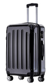 BEIBYE Zwillingsrollen 2048 Hartschale Trolley Koffer Reisekoffer in M-L-XL-Set in 15 Farben (Schwarz, L)