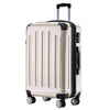 BEIBYE Hartschalen Koffer Trolley Rollkoffer Reisekoffer 4 Zwillingsrollen Polycabonat (Champagner, 76cm -110L)