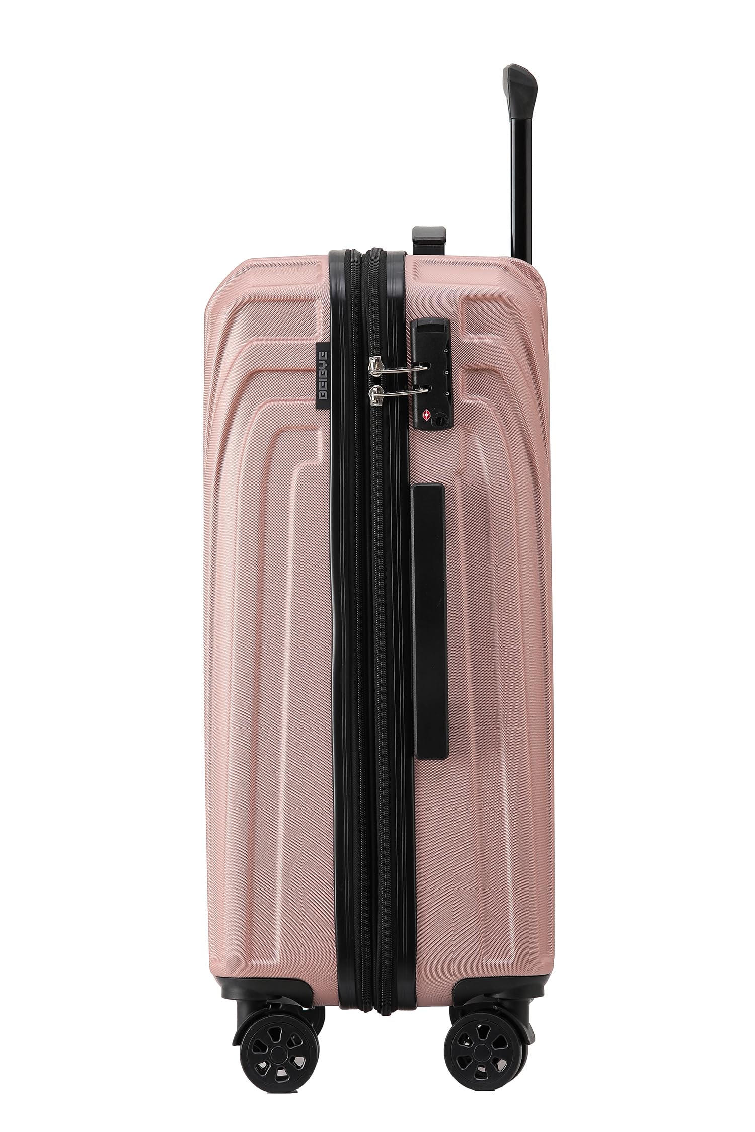 BEIBYE Kofferset Rollkoffer Koffer Hartschale,TSA Schloß, Zwillingsrollen, Erweiterung (Rosa Gold, 66 cm)