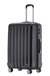 BEIBYE TSA-Schloß 2080 Gepäck Zwillingsrollen Reisekoffer Koffer Trolley Hartschale Dehnungsfuge (Schwarz, L)