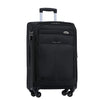 BEIBYE Leichter Stoffkoffer Kofferset Trolley Außentaschen Dehungsfuge mehr Stauraum mit Zahlenschloss (Schwarz, M-Handgepäck-54cm)